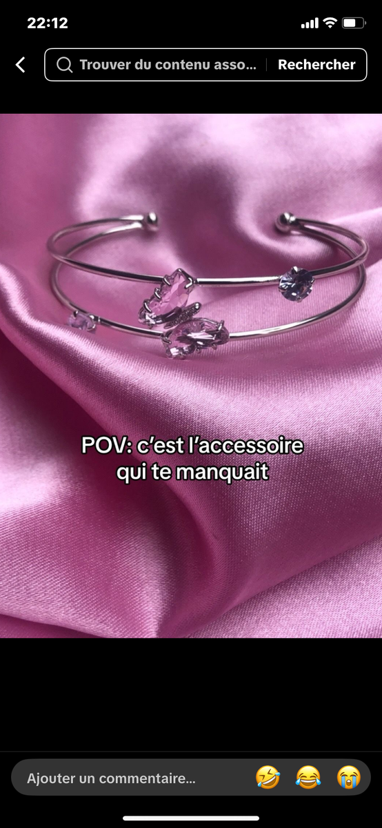 Bracelet élégant en argent avec cristaux