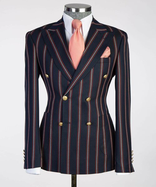 Original Navy Stripped Breasted Suit