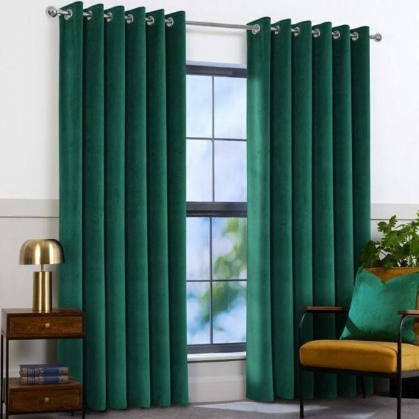 Emerald green curtains