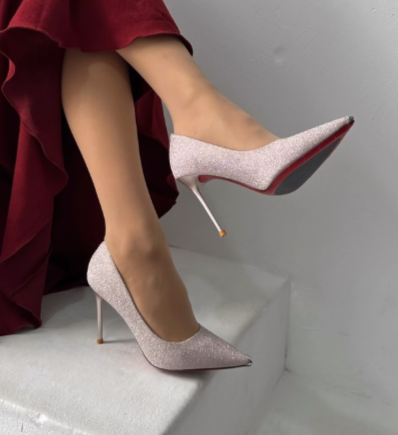 лодочки с блестками розовые