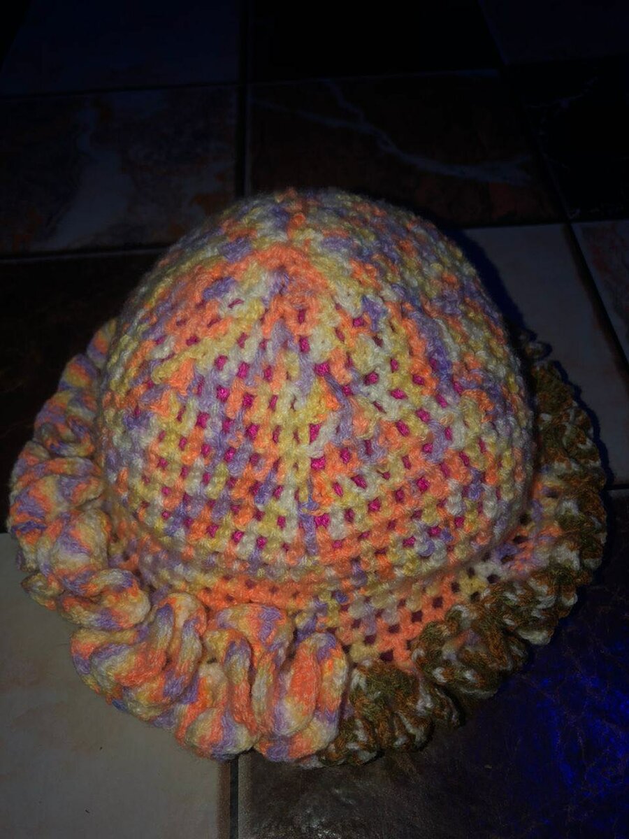 Crochet raffle hat