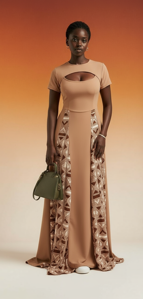 Robe Élégante à Manches Asymétriques