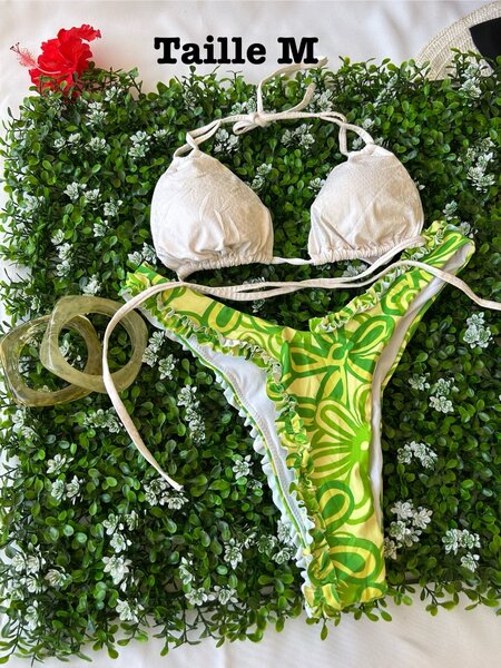 Biki blanc vert