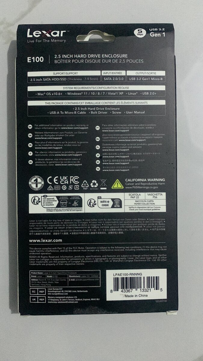 Boîtier Lexar pour disque dur