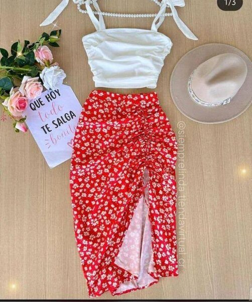 Jupe Fleurie Évasée Femme