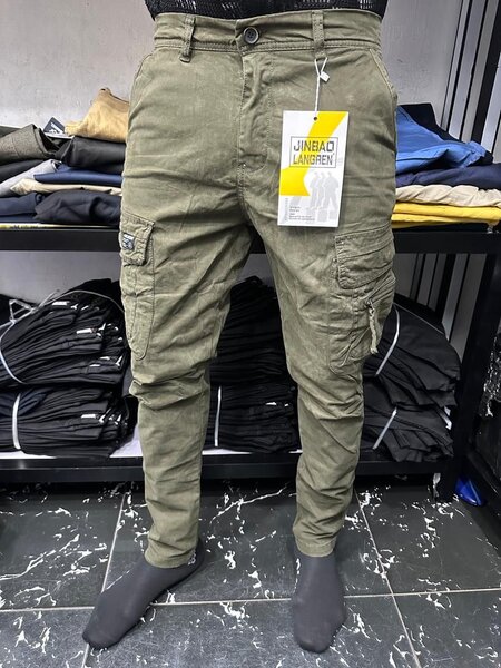 Pantalon cargo décontracté vert