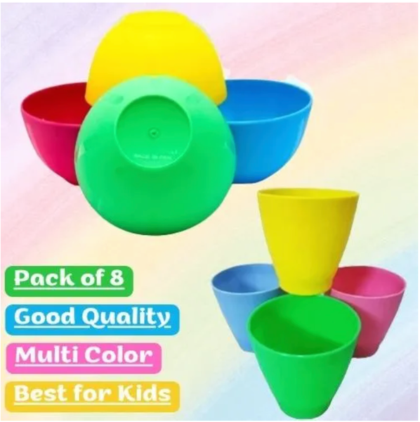 8 pcs high quality bowls and glass Unbreakable Plastic glass and bowls 8pcs
