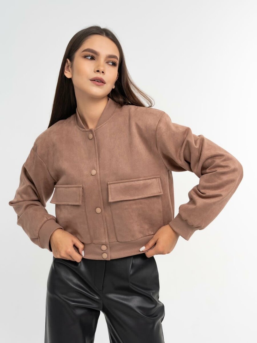 Бомбер замшевый