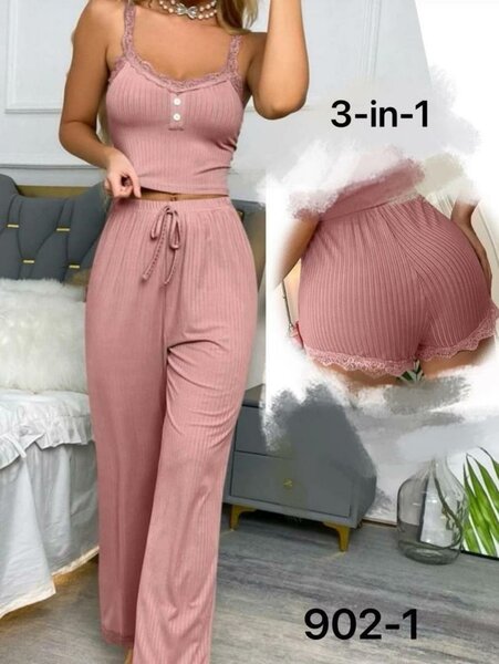 Ensemble de Pyjama Femme 3-en-1