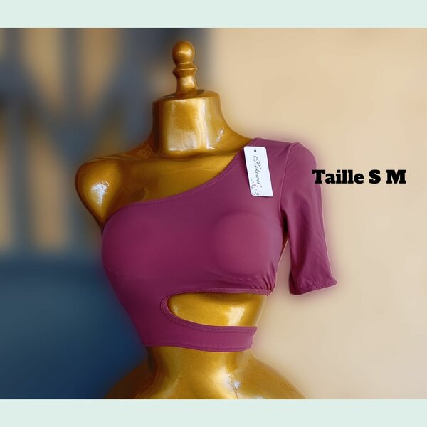 Top asymétrique bordeaux