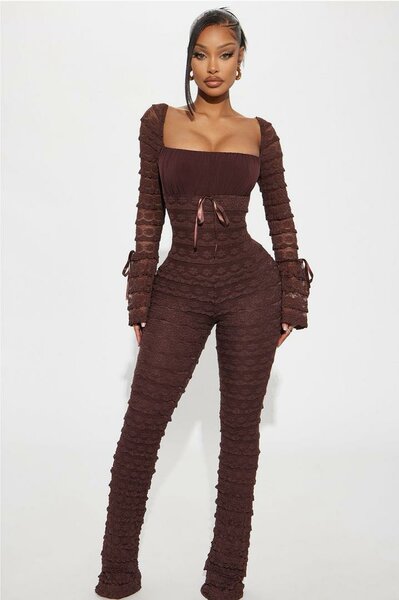 Ensemble moulant marron chic