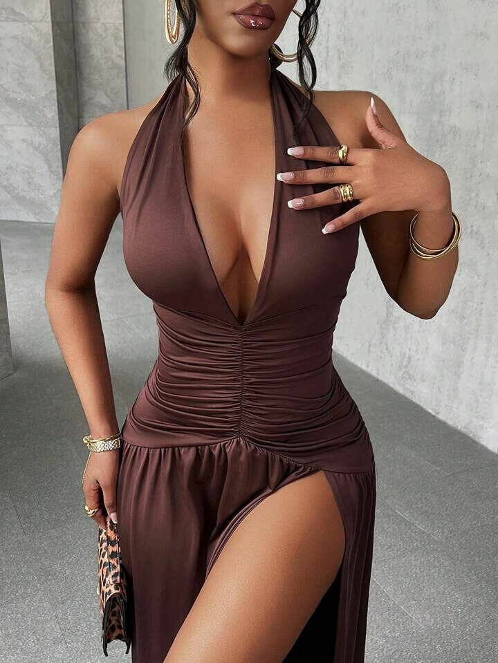 Robe longue sexy à fente