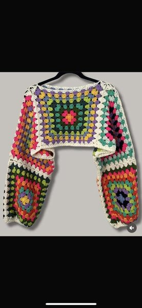 Gilet en crochet coloré