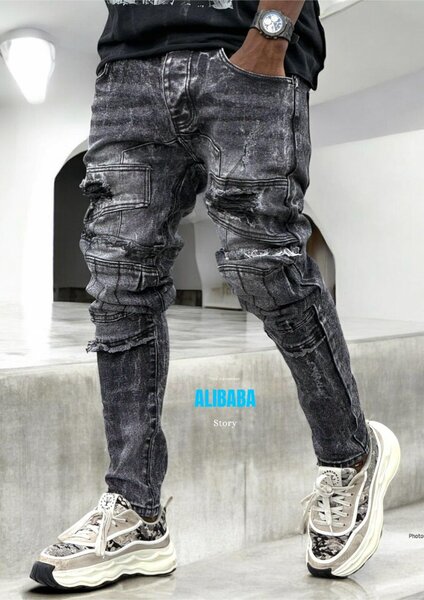 Jean décontracté usé homme