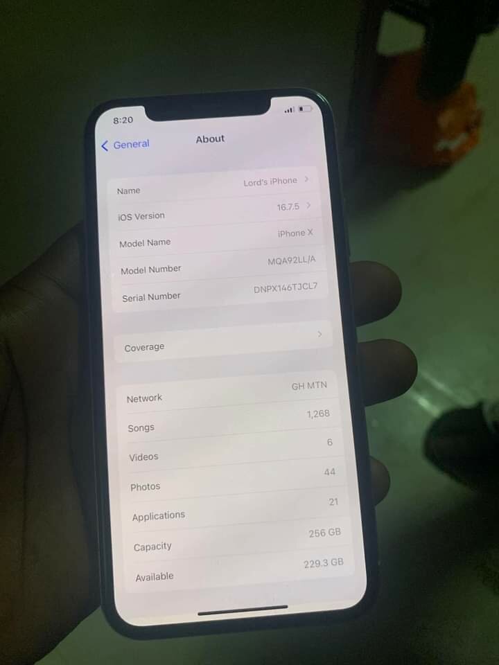 iPhone X 256 GB BH 100%