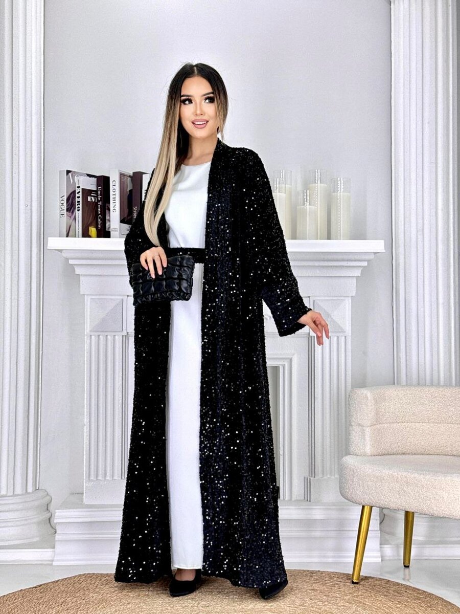 Абайка из пайеток +шелковый сарафан