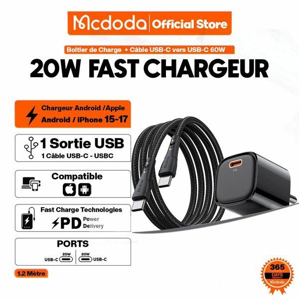 Mcdodo Chargeur USB-C 20W