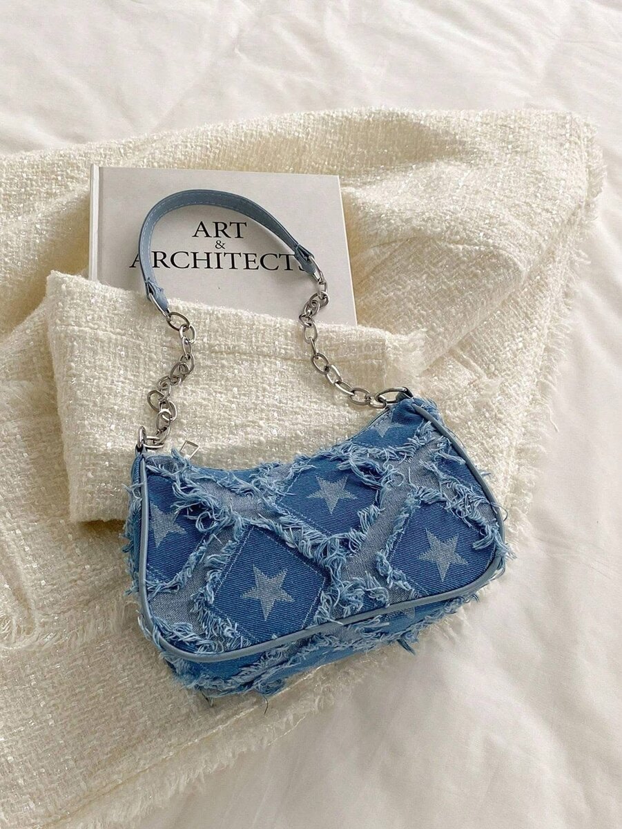Sac à main en jean étoilé
