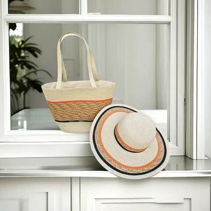 Ensemble chapeau et sac plage
