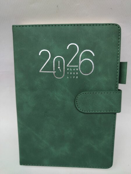 Agenda 2026 en cuir vert