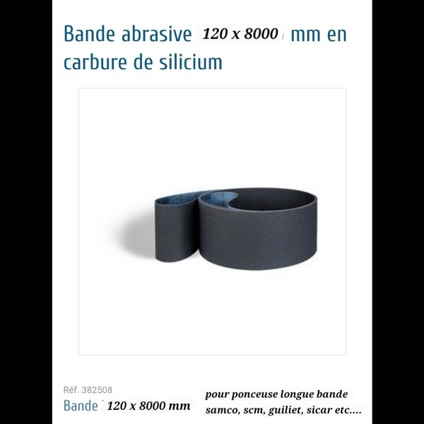 Bande abrasive en carbure de silicium