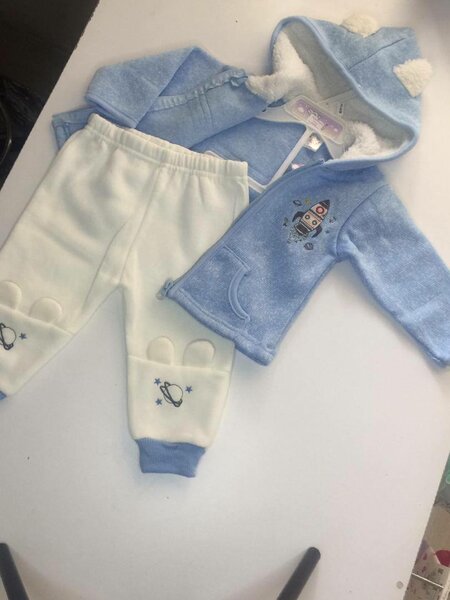 2 Piece Hooded Suits blue