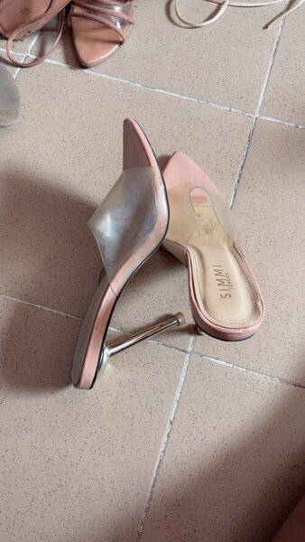 Mules à talons transparents