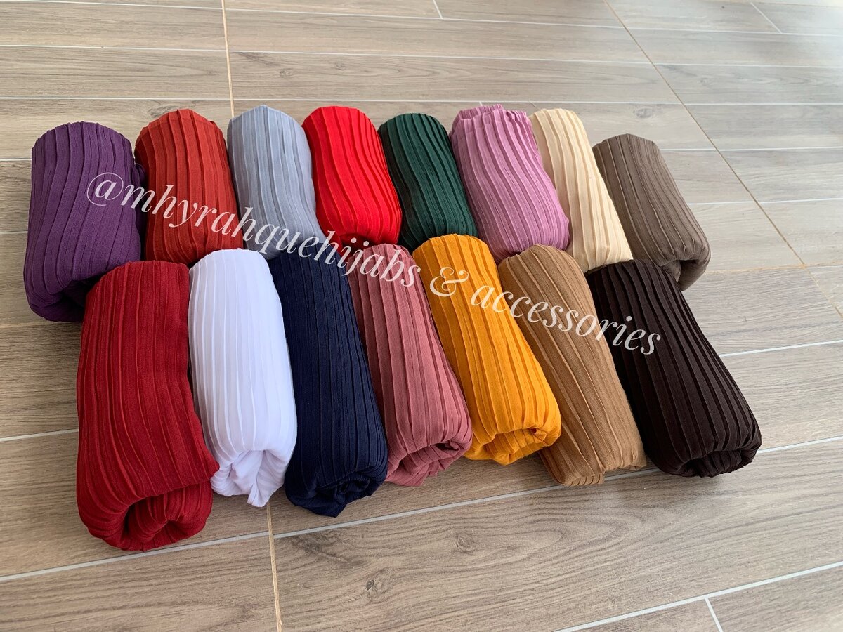 Pleated chiffon veils/ scarfs/hijabs