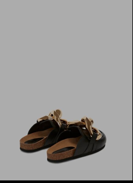 JW ANDERSON  CHAIN LOAFER LEATHER MULES
