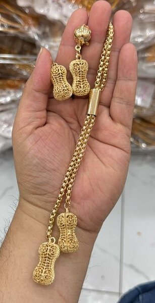 Gold Filigree Peanut Necklace