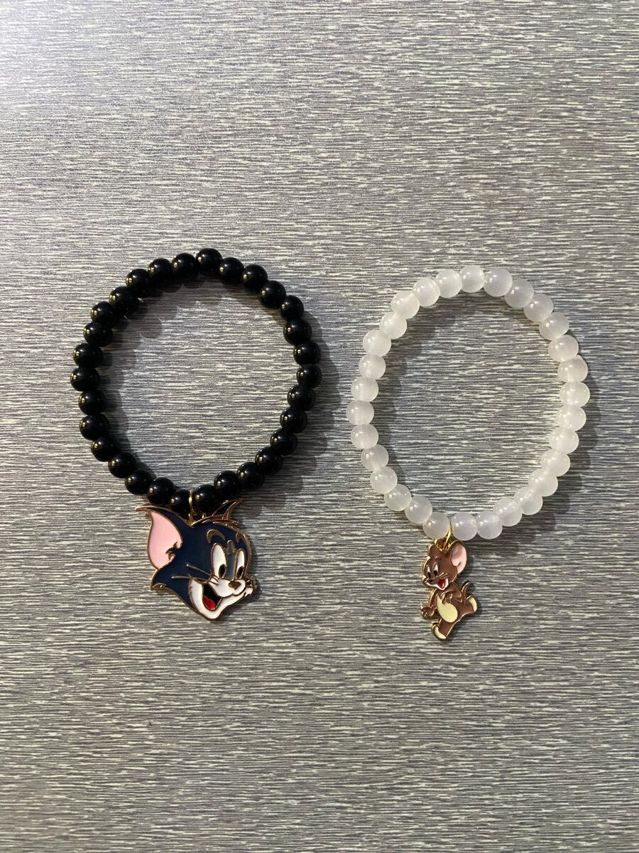 Tom and jerry Beaded charm bracelet