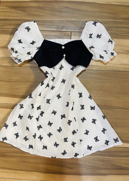 Butterfly print dress