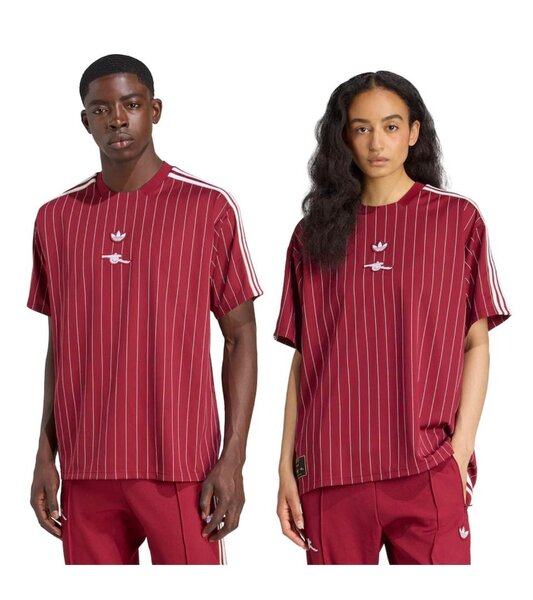 T-shirt rayé rouge unisexe