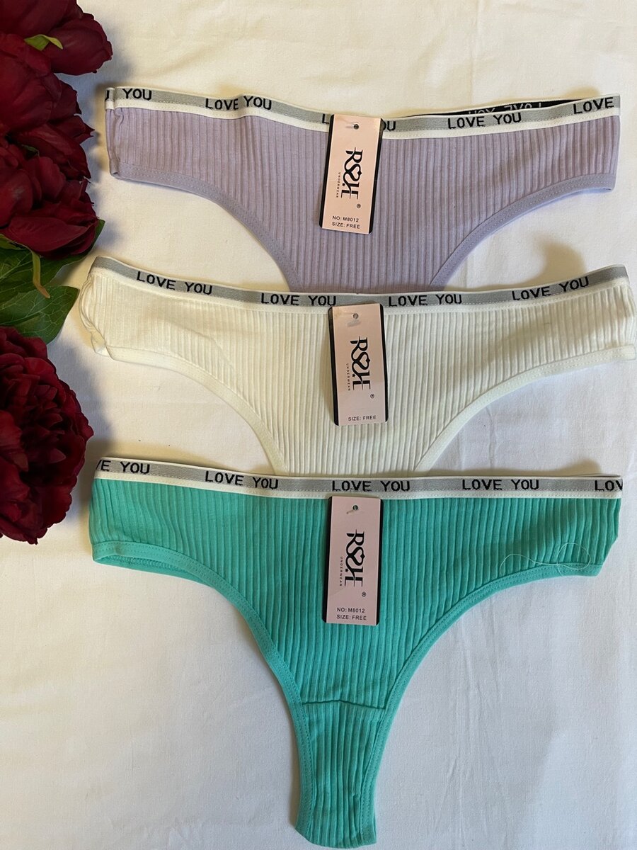 Cotton thongs(I love you)