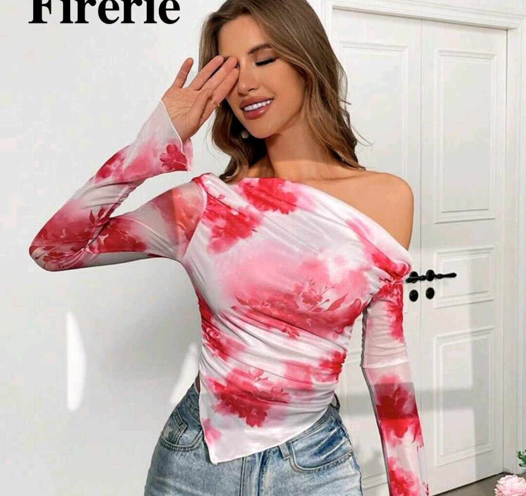 Haut épaule dénudée fleuri