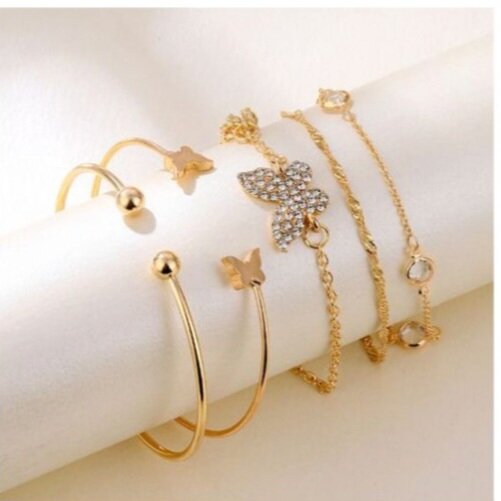Bracelets papillon dorés élégants