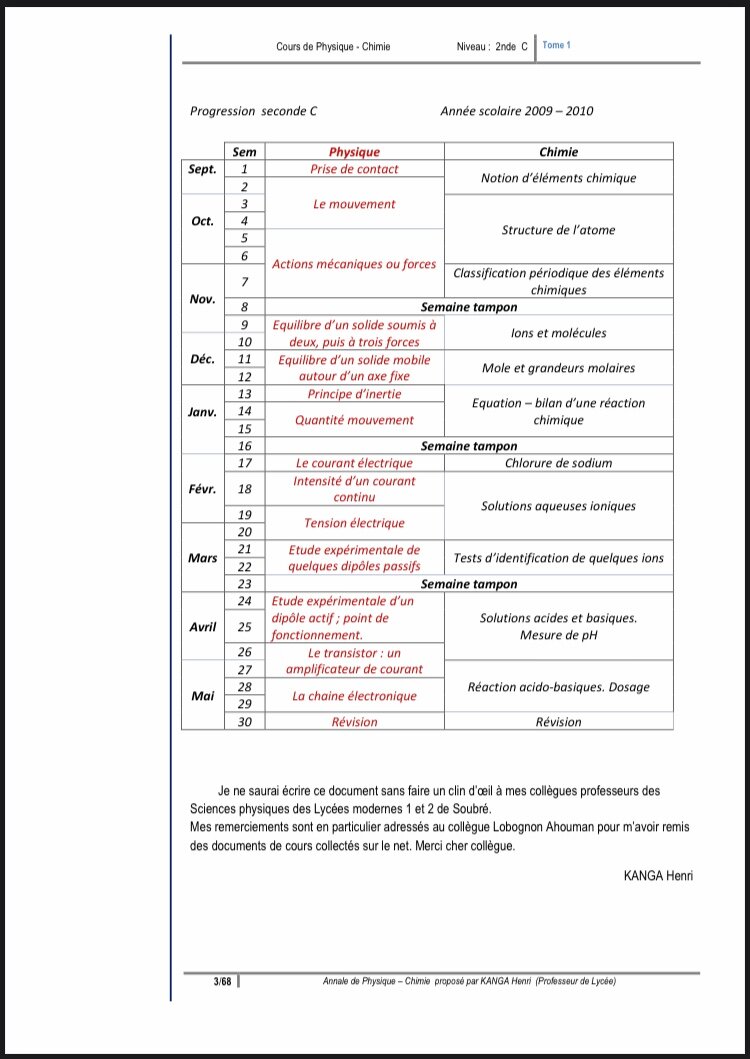 Cours de Physique 2nde C
