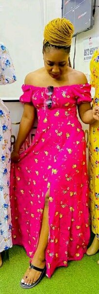 Pink summer dress with print