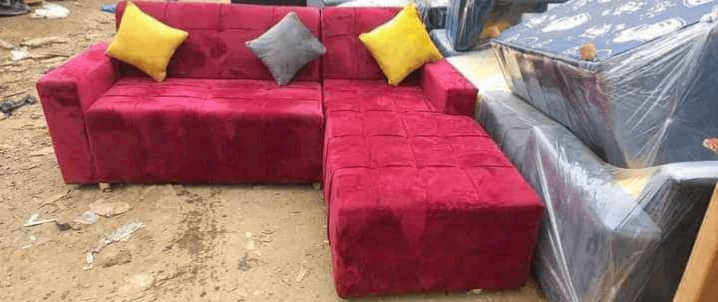 Canapé d'angle moderne en velours