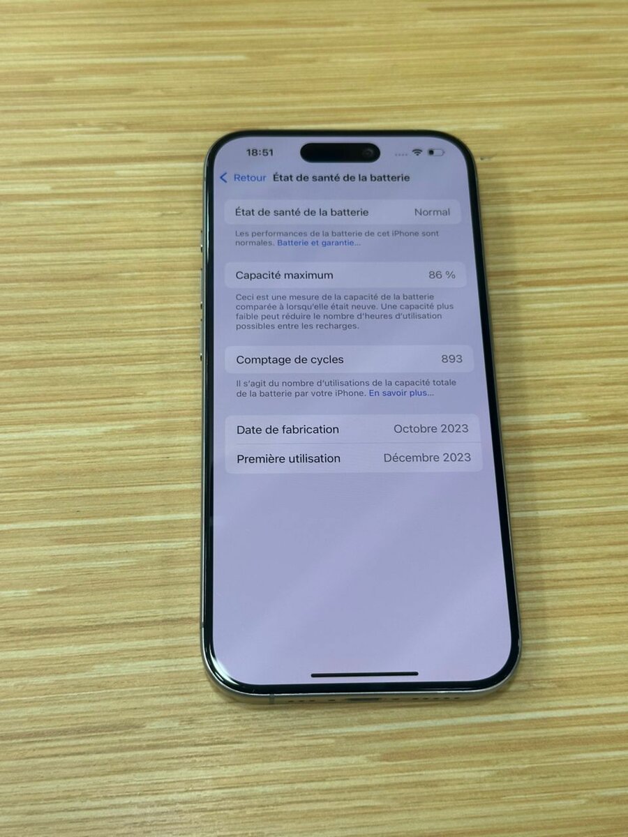 iphone 15 pro 256Go message éc