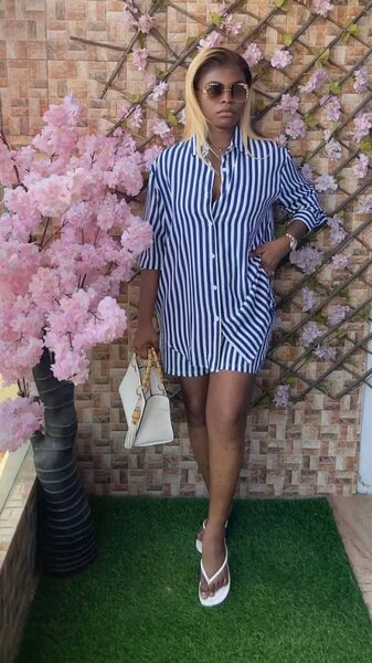 Chemise-tunique rayée femme