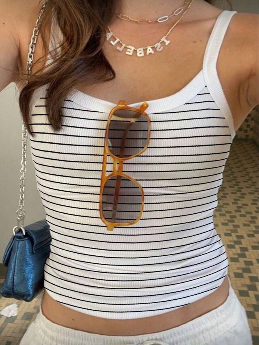 Débardeur à fines bretelles rayé
