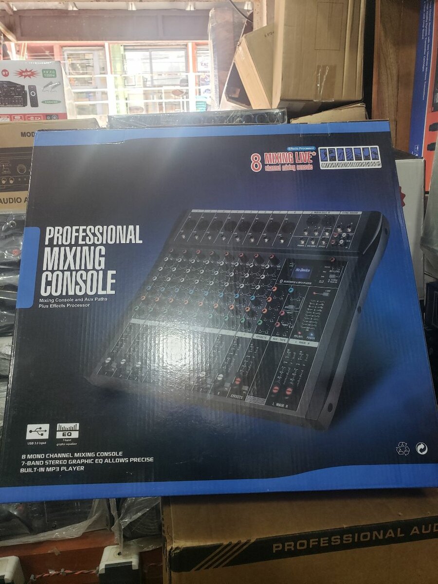 8-Channel Professional Mixer