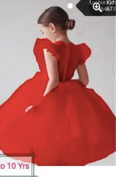 Kids' red dress with fly sleeves for parties