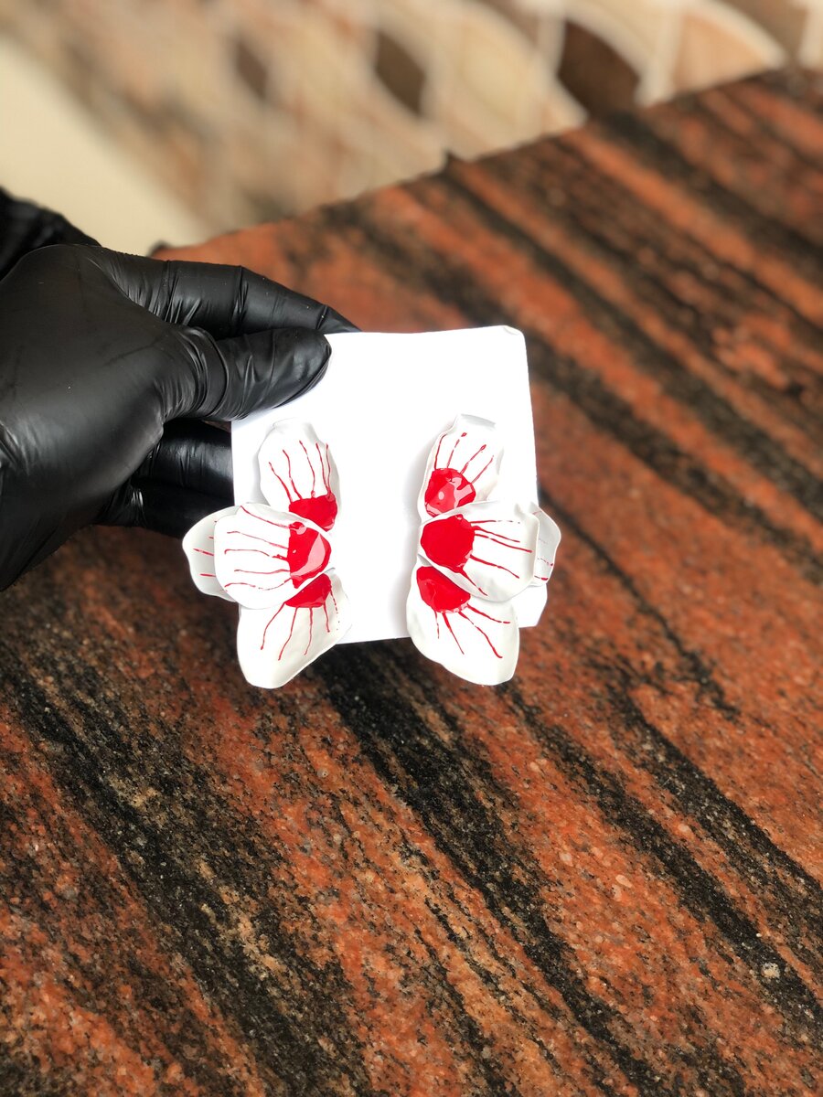 Boucles d'oreilles papillon en céramique