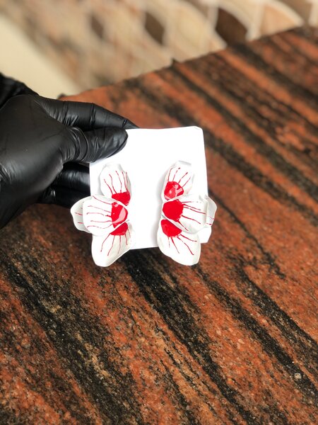 Boucles d'oreilles papillon en céramique