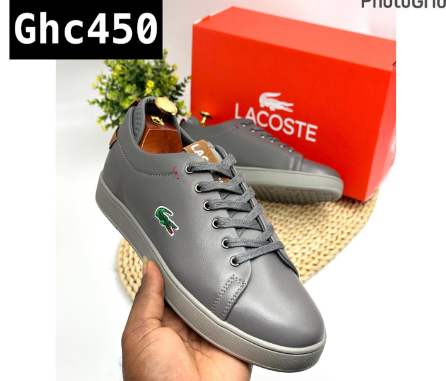 gray lacoste sneakers