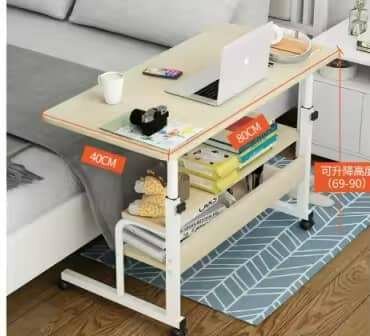 Table d'Ordinateur Ajustable avec Roulettes