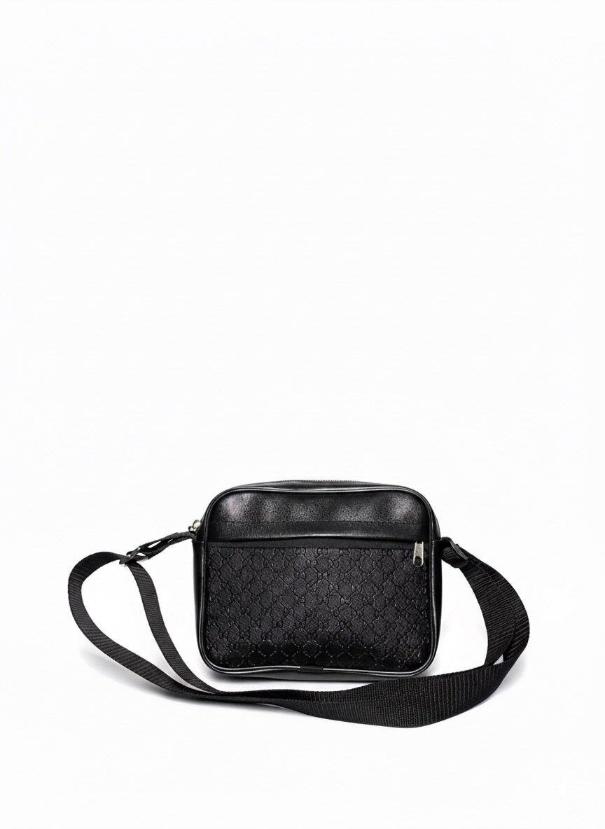 Sac bandoulière noir en cuir