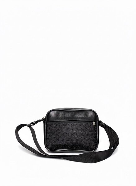 Sac bandoulière noir en cuir